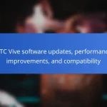 HTC Vive software updates, performance improvements, and compatibility