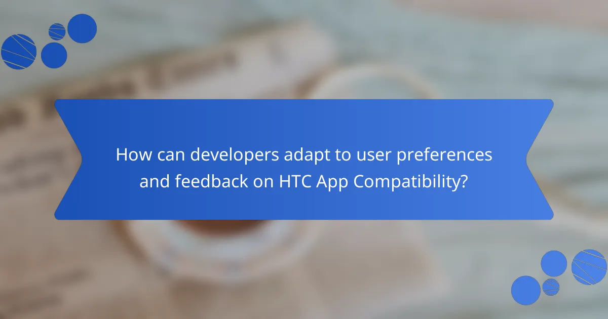 How can developers adapt to user preferences and feedback on HTC App Compatibility?