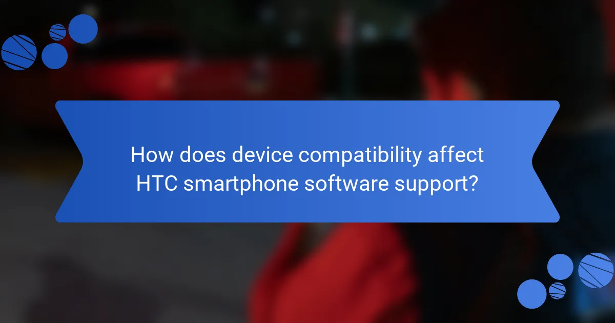 How does device compatibility affect HTC smartphone software support?