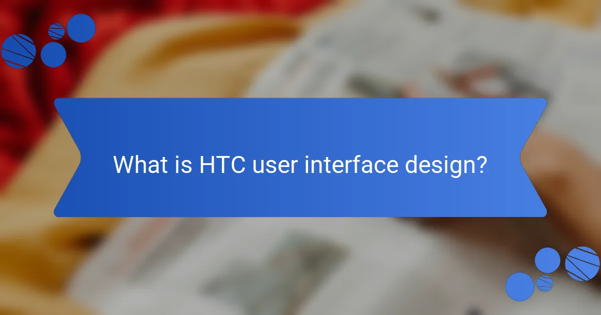 What is HTC user interface design?